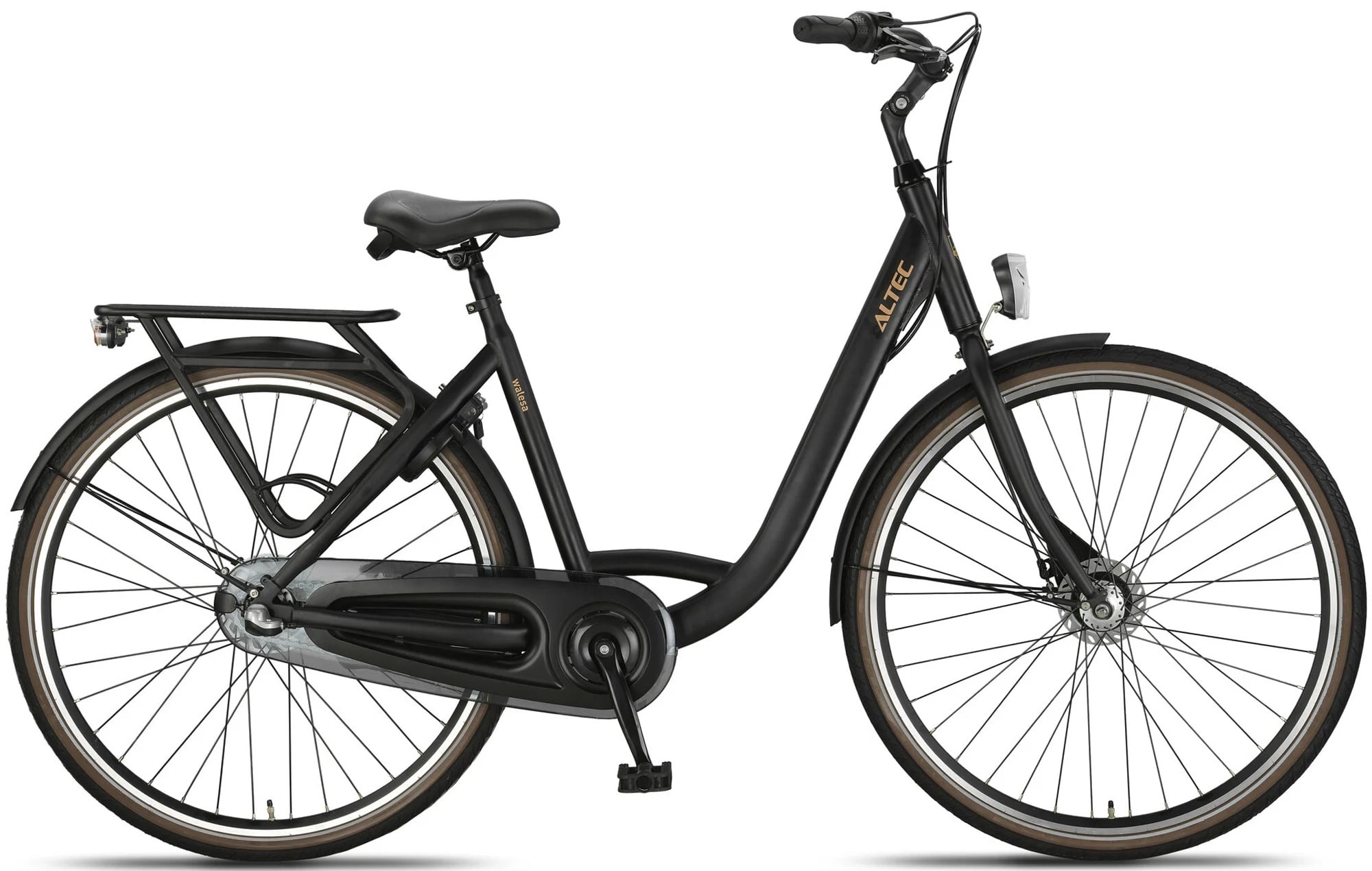 Altec Walesa Damesfiets 28inch 55cm Mat Zwart 3v