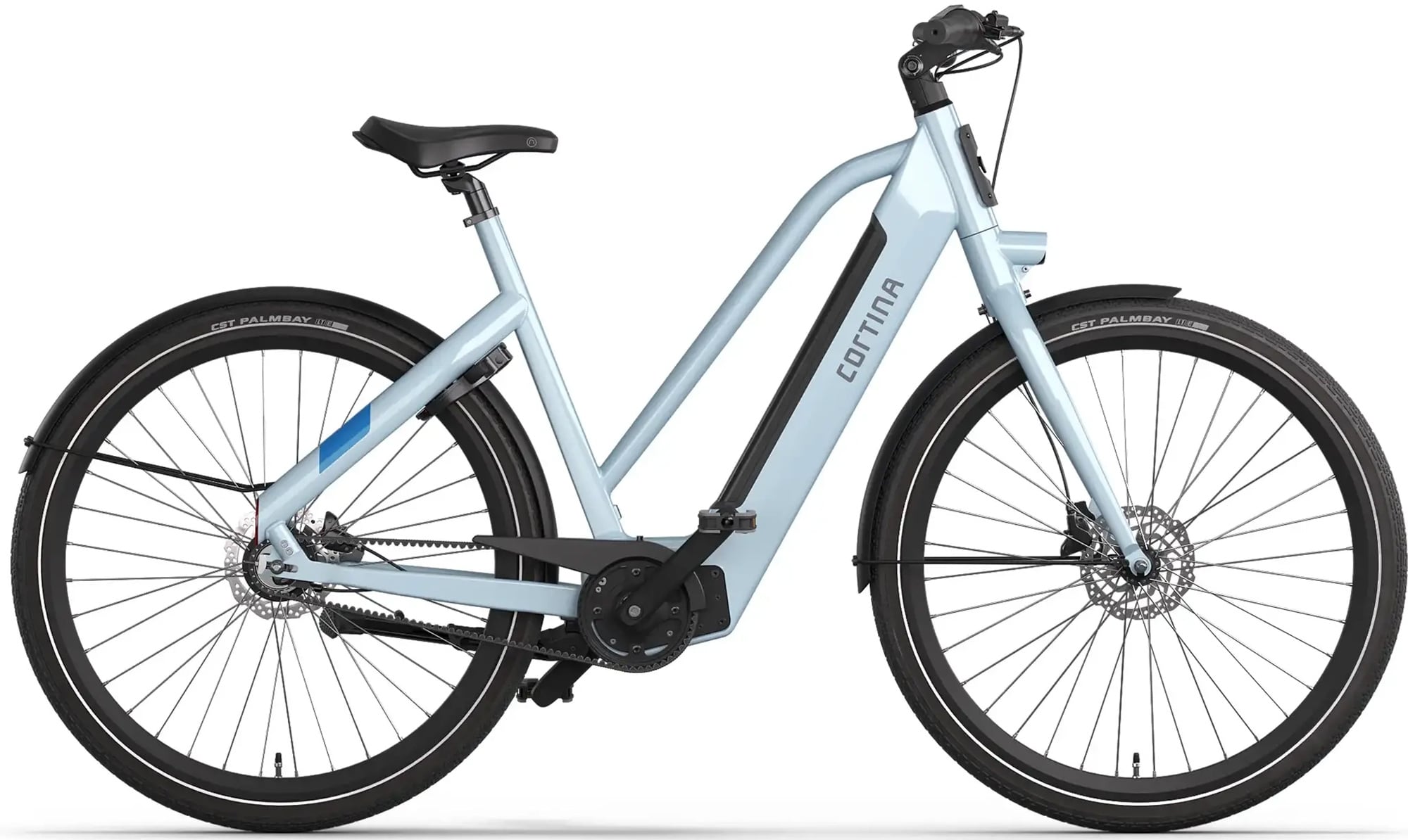 Cortina E-Blau Damesfiets 28 inch 50cm DB7 belt