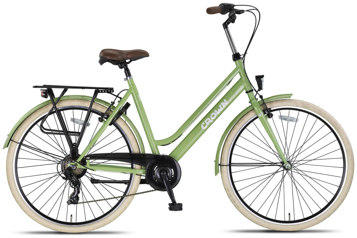 Crown New York Damesfiets 28 inch 53cm Groen 7v
