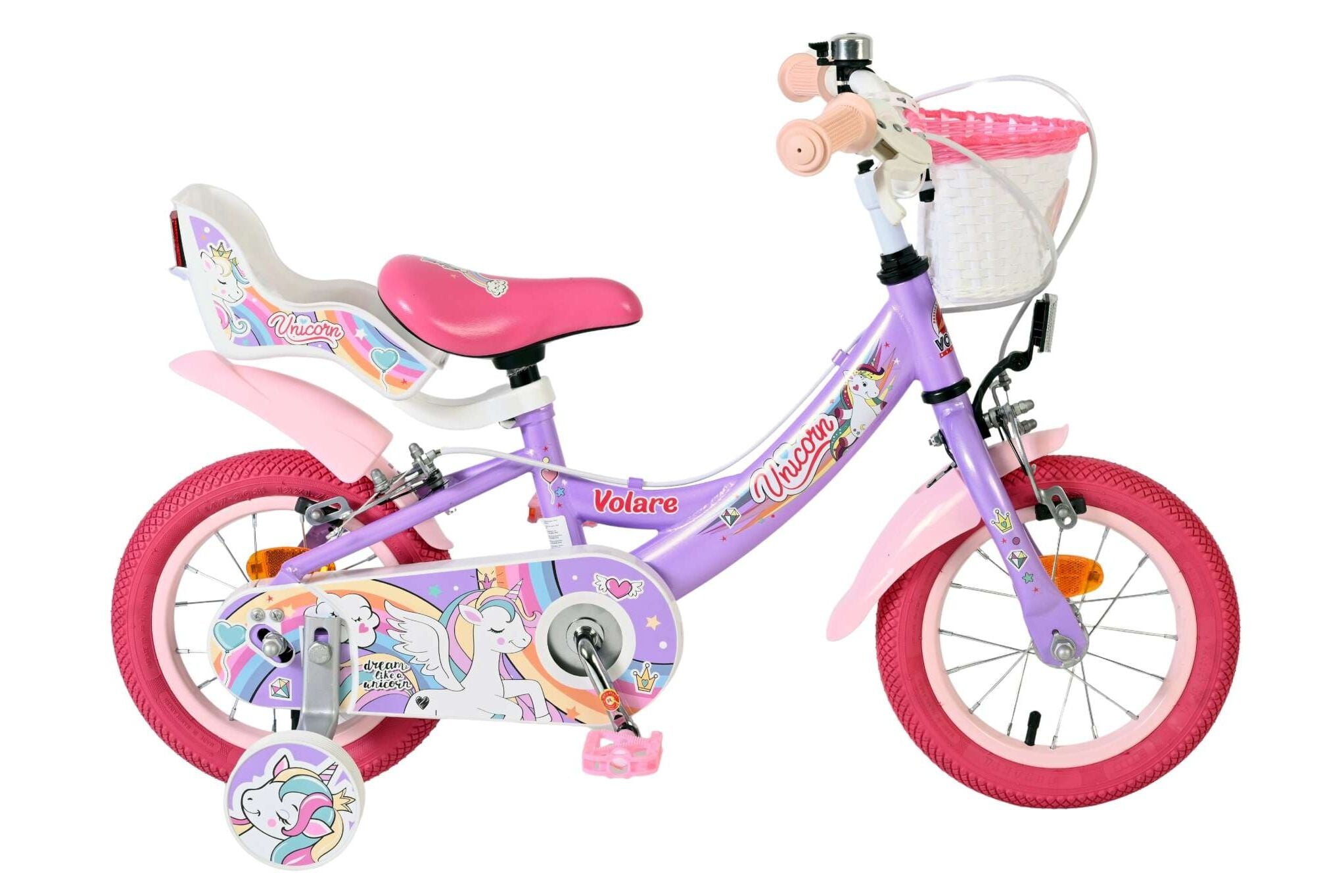 Volare Unicorn Kinderfiets Meisjes 12 inch V-brakes